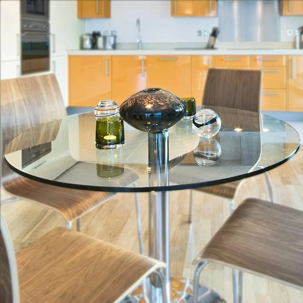 36" Inch Round Glass Table Top 1/4" Thick Flat Polish Edge Tempered by Fab Glass and Mirror