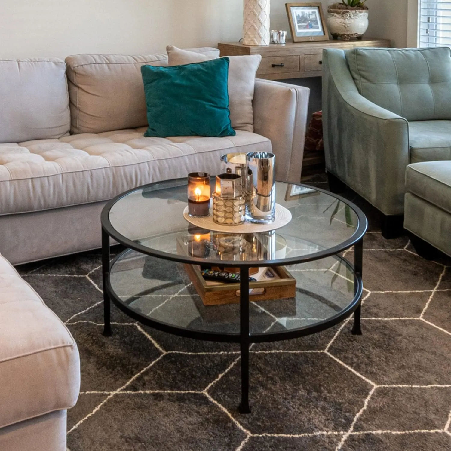 36" Inch Round Glass Table Top 1/4" Thick Flat Polish Edge Tempered by Fab Glass and Mirror