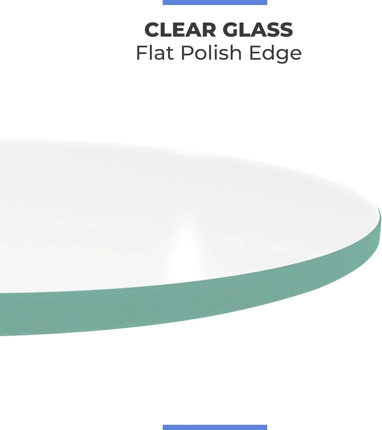 36" Inch Round Glass Table Top 1/4" Thick Flat Polish Edge Tempered by Fab Glass and Mirror