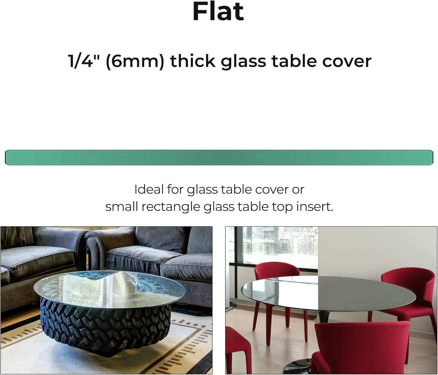 36" Inch Round Glass Table Top 1/4" Thick Flat Polish Edge Tempered by Fab Glass and Mirror