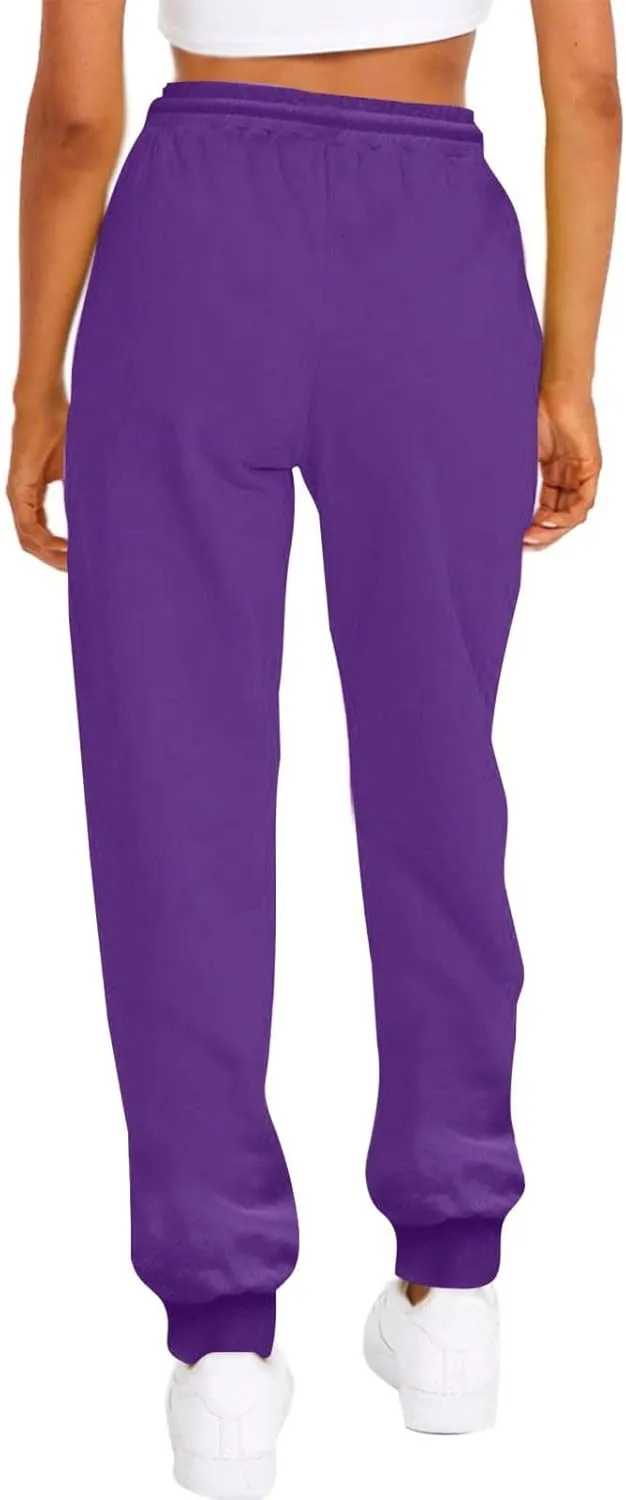 Active High Waisted Sweat Pants for Women Loose Fit with Pockets Workout Baggy Jogger Workout Lounge Bottoms