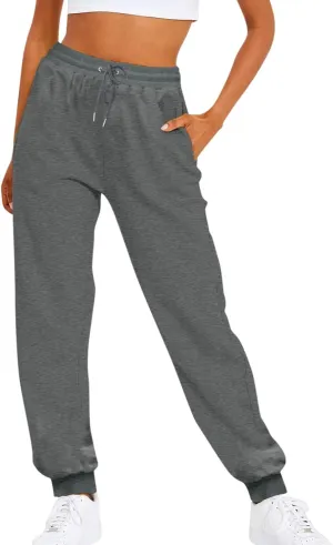 Active High Waisted Sweat Pants for Women Loose Fit with Pockets Workout Baggy Jogger Workout Lounge Bottoms