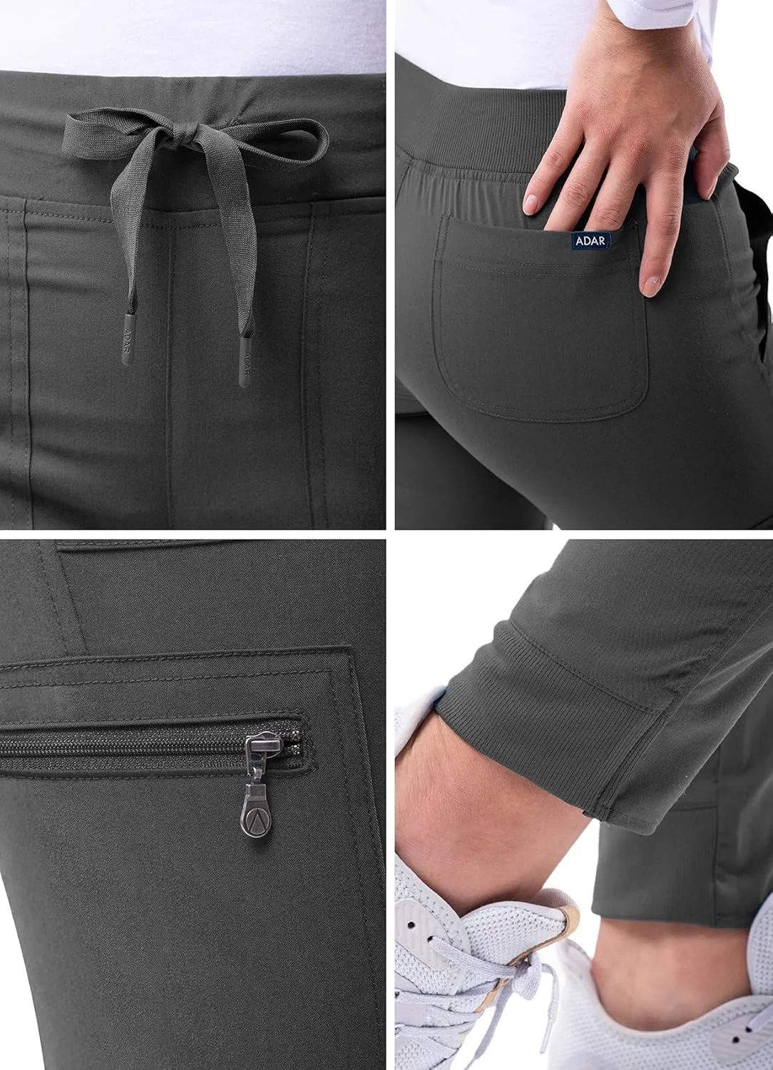 Adar Pro Scrubs for Women - Ultimate Yoga Jogger Scrub Pants