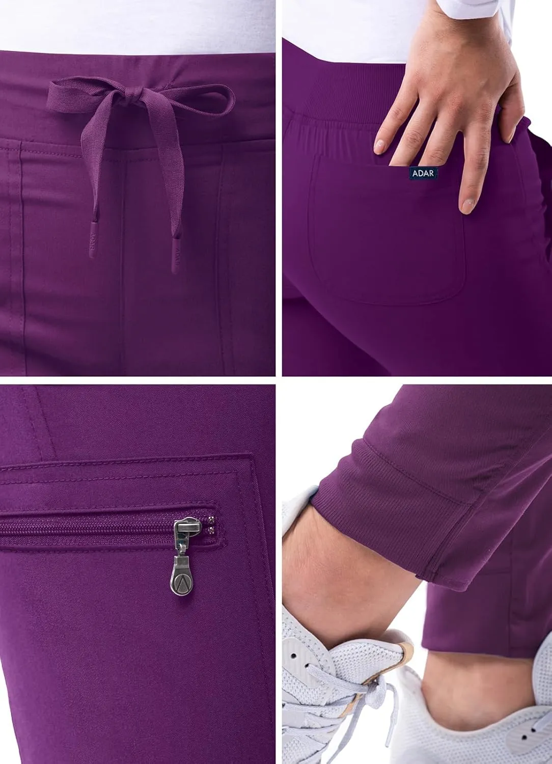 Adar Pro Scrubs for Women - Ultimate Yoga Jogger Scrub Pants