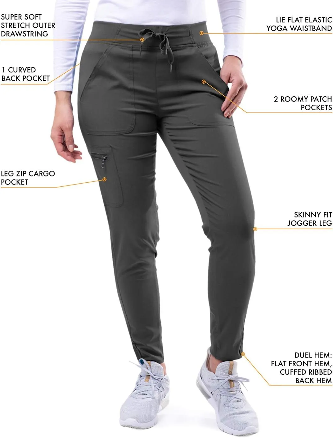Adar Pro Scrubs for Women - Ultimate Yoga Jogger Scrub Pants