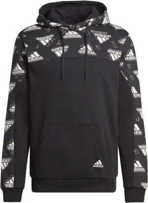 adidas Men's Hooded Sweat Top Sweatshirt M Fl GFX Hoodie, Black/White HN9055 New (US, Alpha, Large, Regular, Regular)
