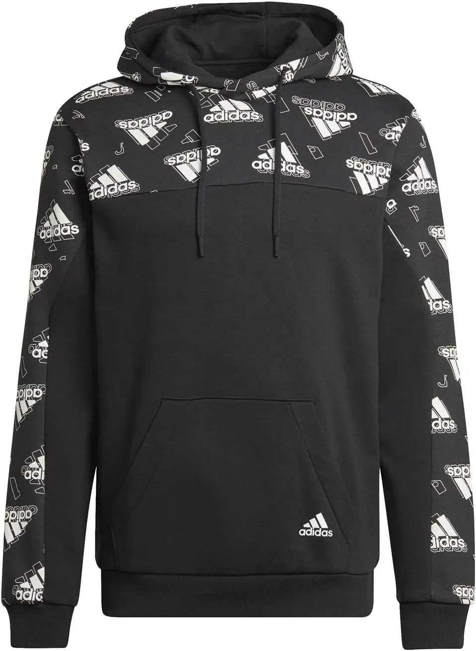 adidas Men's Hooded Sweat Top Sweatshirt M Fl GFX Hoodie, Black/White HN9055 New (US, Alpha, Large, Regular, Regular)