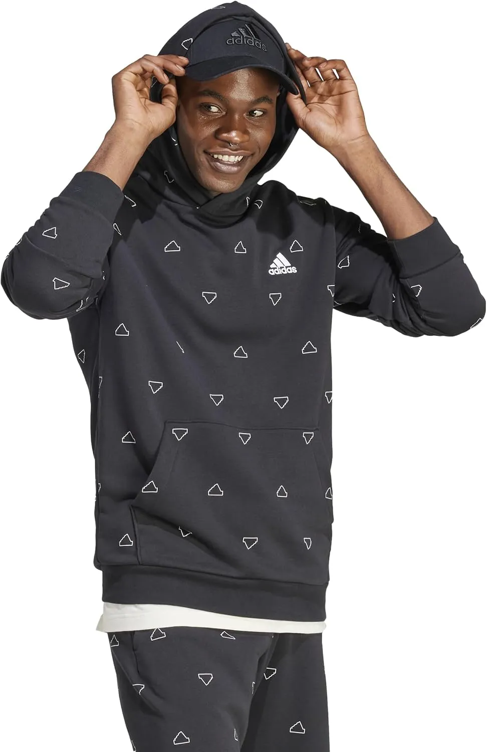 adidas Seasonal Essentials Monogram Graphic Hoodie Men's Tracksuit Top