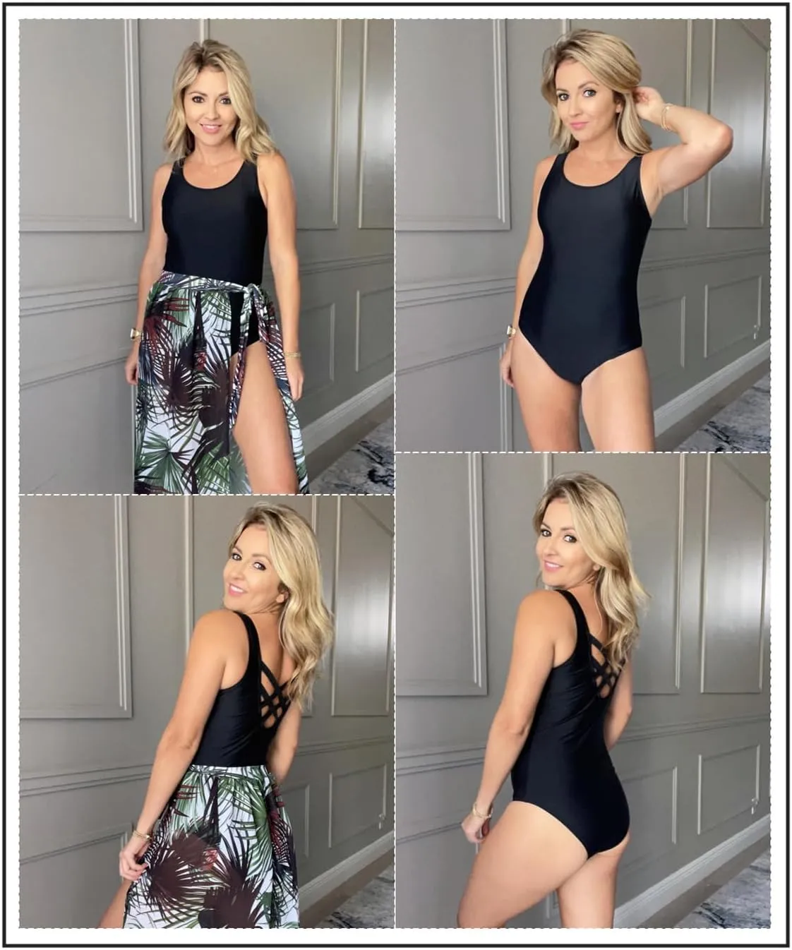 Aleumdr Womens Color Block Print One Piece Swimsuits Athletic Training Swimwear Bathing Suits