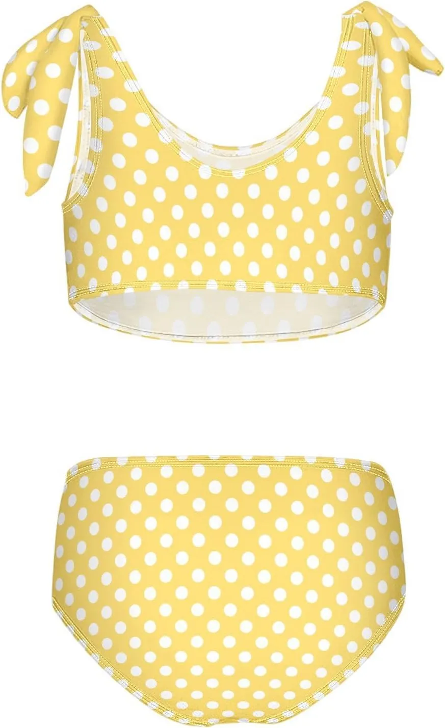 Aslsiy Girl's Swimsuit Tow Piece Bikini Set Tankini Swimwear for Girl Size 3-12T