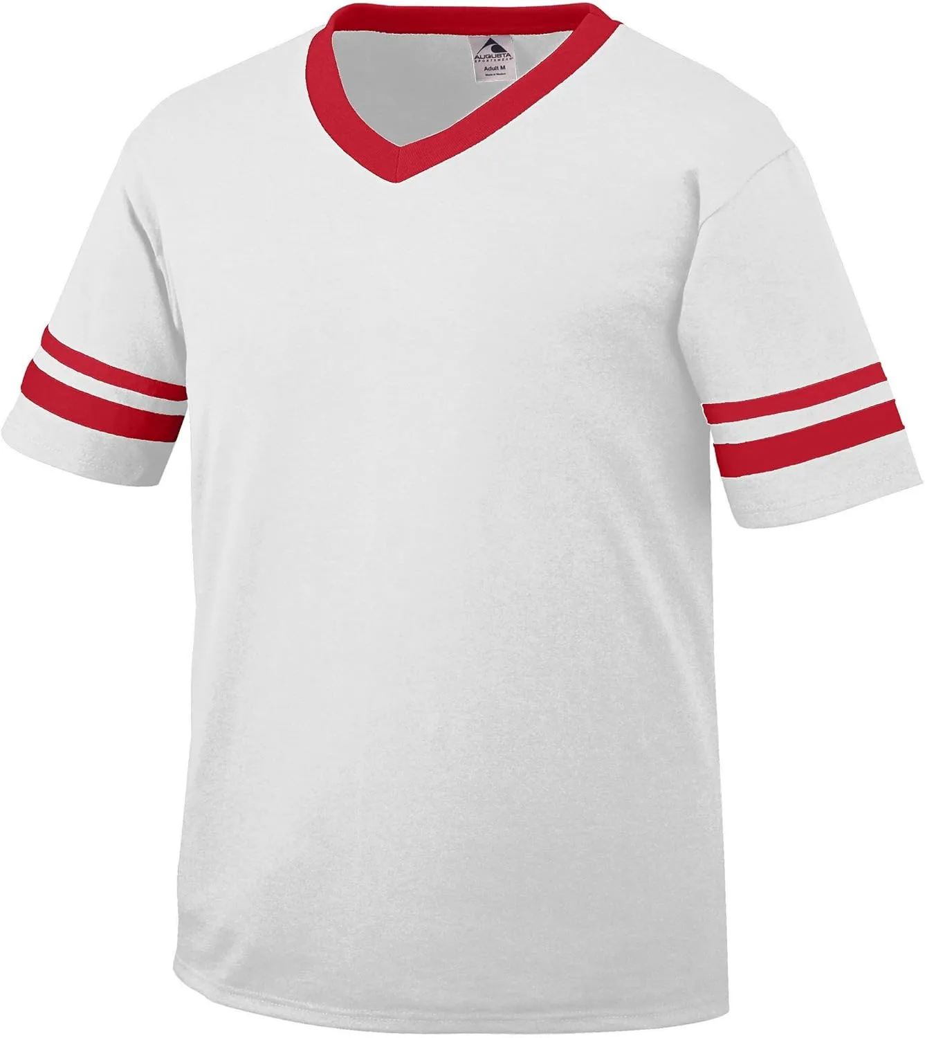 Augusta Sportswear mens Sleeve stripe jersey, White/Red, 3X-Large US