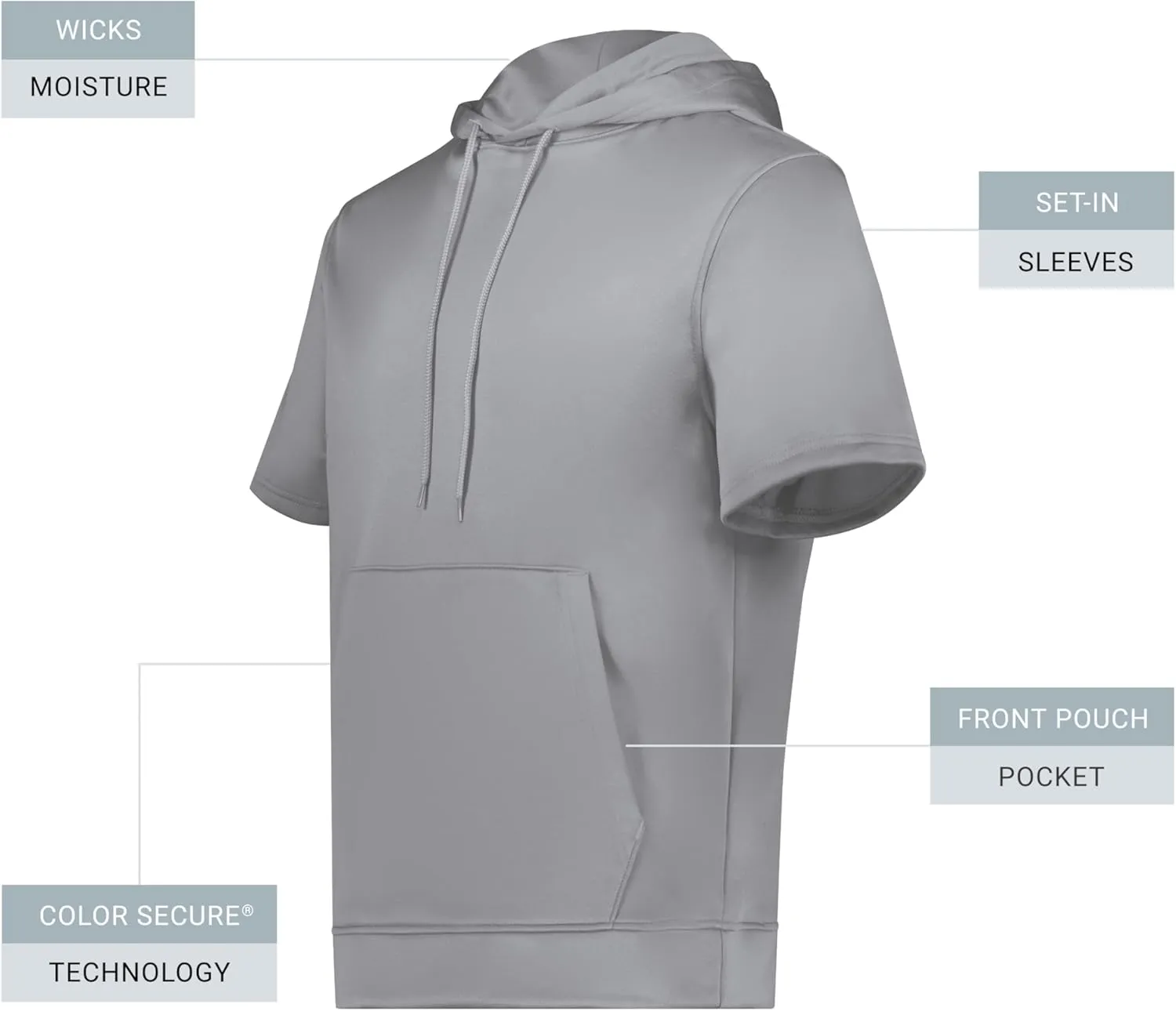 Augusta Sportswear Men's Wicking Fleece Short Sleeve Hoodie