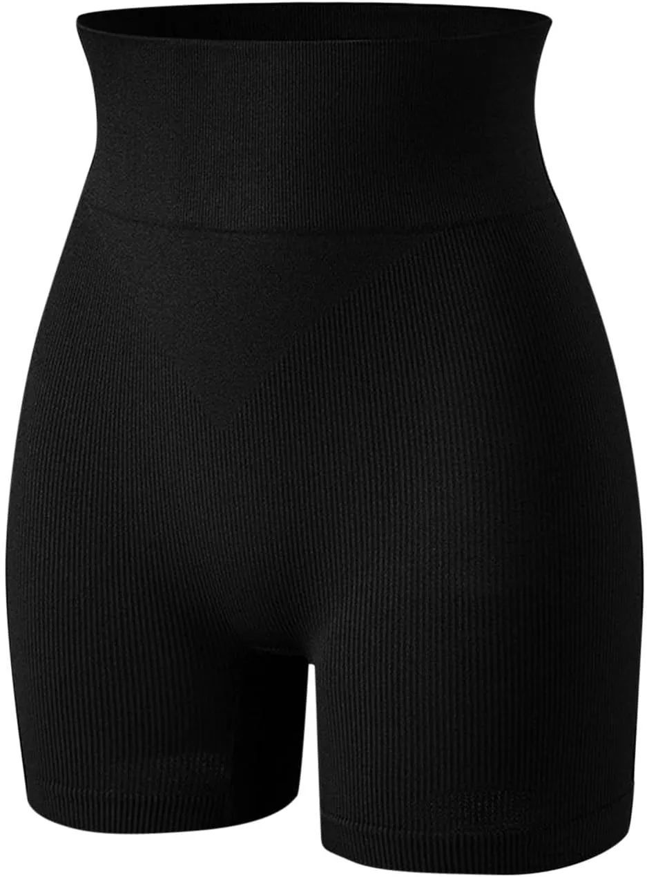 Biker Shorts Womens Clothes Tummy Control High Waisted Yoga Shorts Solid Color Ribbed Seamless Bottoms Summer Outfits
