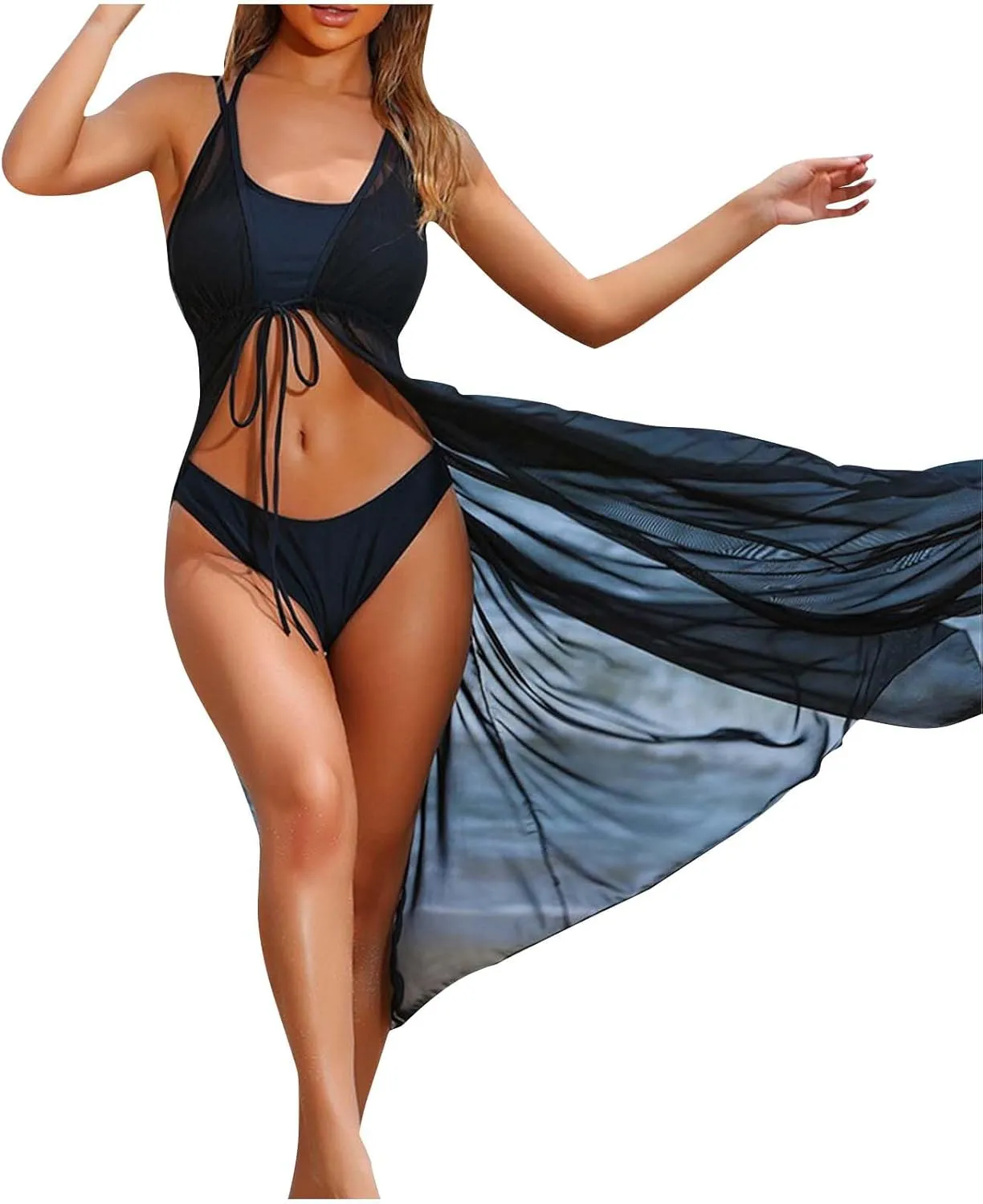 Bikini Sets for Women High Cut Two Piece Swimsuit 2 Piece Ribbed Bathing Suits Push Up Underwire Swim Suit