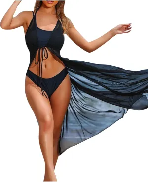 Bikini Sets for Women High Cut Two Piece Swimsuit 2 Piece Ribbed Bathing Suits Push Up Underwire Swim Suit
