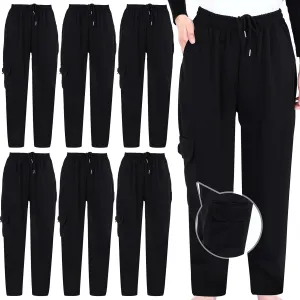 Blosssound Summer Men's Chef Pants Pack Classic 5 Pocket Chef Cargo Baggy Kitchen Pants with Elastic Waist