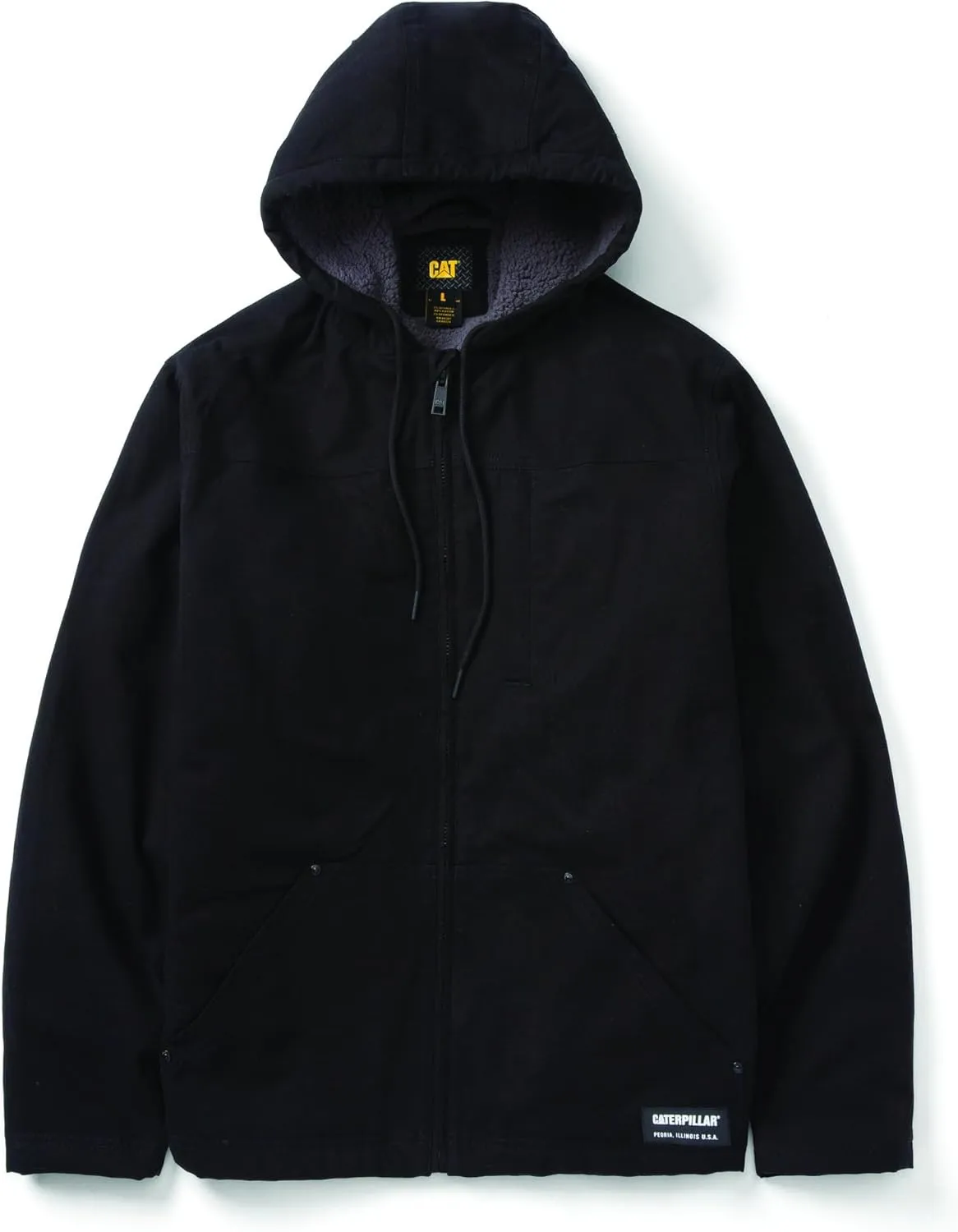 CAT Workwear Men's Caterpillar Hooded Sherpa Lined Zip Up Jacket