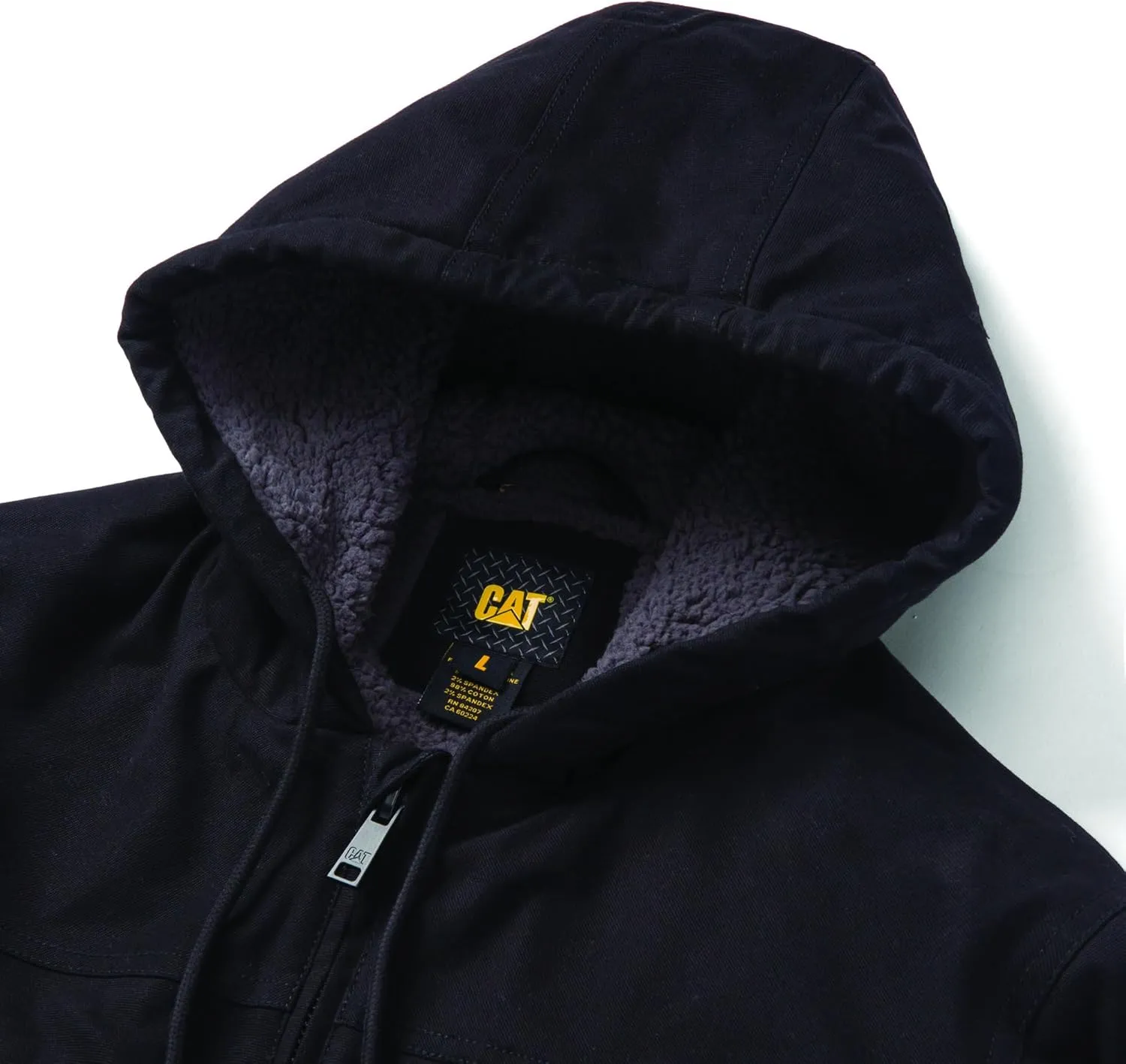 CAT Workwear Men's Caterpillar Hooded Sherpa Lined Zip Up Jacket