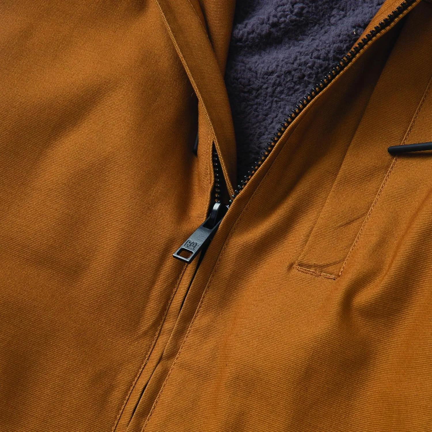 CAT Workwear Men's Caterpillar Hooded Sherpa Lined Zip Up Jacket