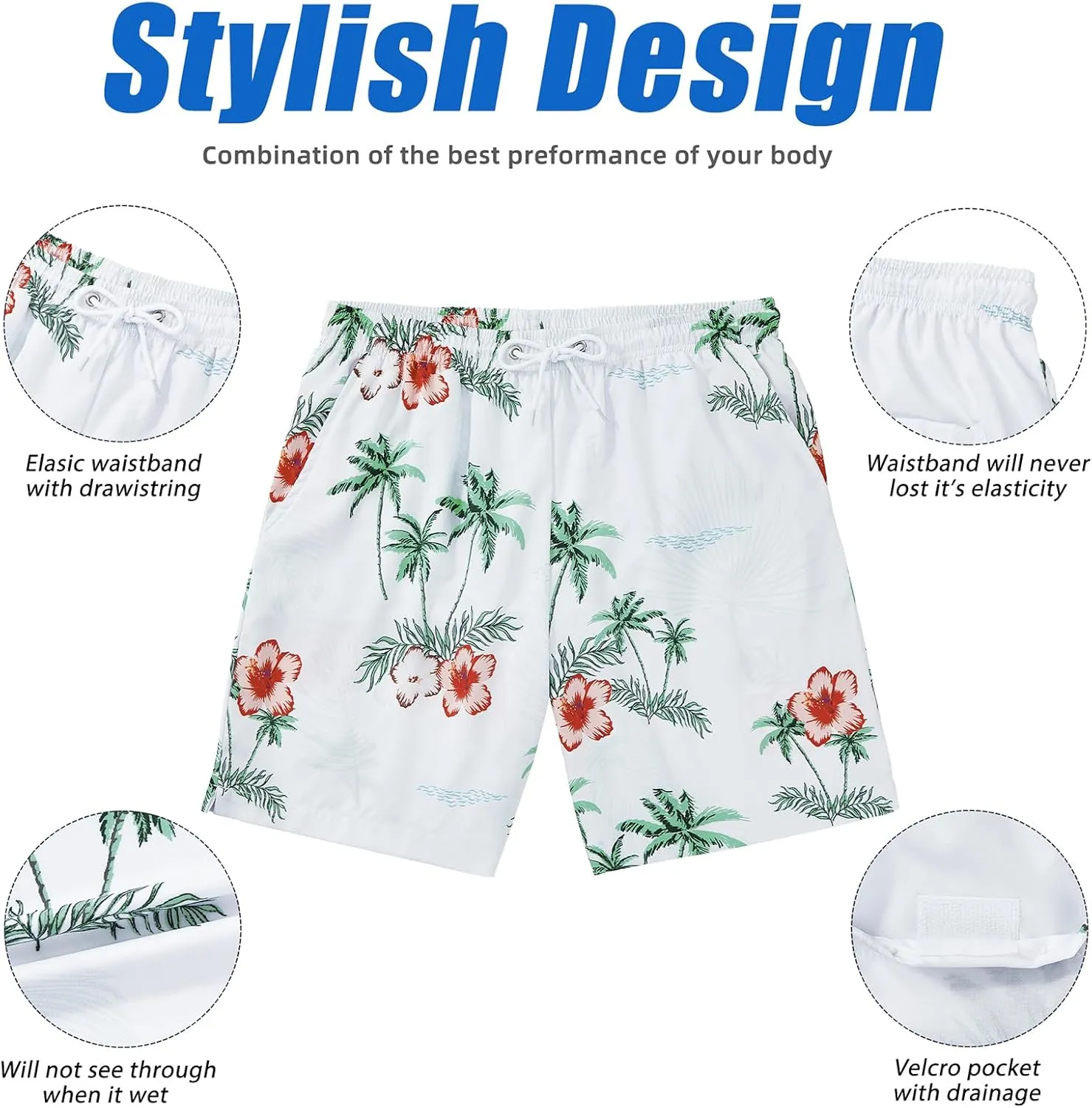 Century Star Mens Swim Trunks Quick Dry Swim Shorts Beachwear for Men Summer Holiday