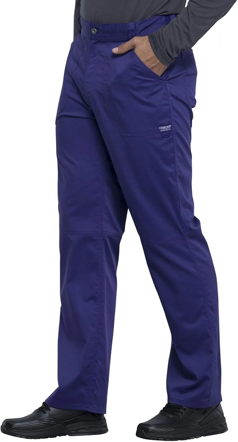 Cherokee Cargo Pants for Men Scrub, Modern Fit Inside Drawstring Bottom WW140
