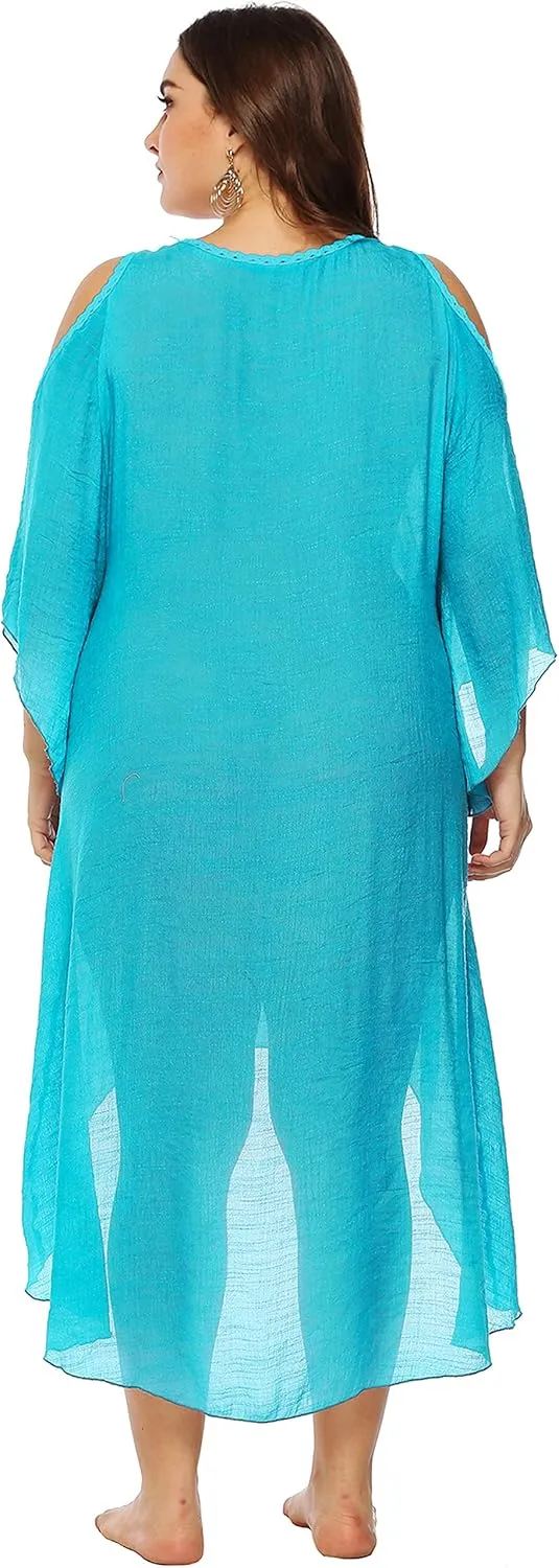 Chrisuno Women's Plus Size Bathing Suit Cover Ups Swimsuit Coverups Dress Soft Crochet Bikini Beach Skirt