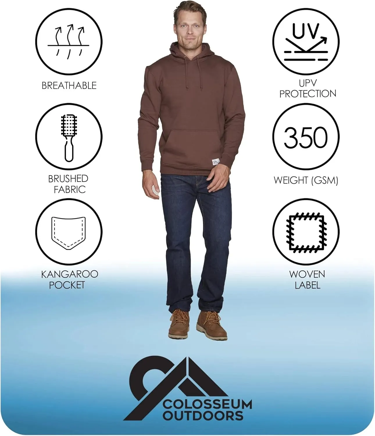 COLOSSEUM Outdoors Men's Brooks Super Heavyweight Workwear Pullover Hoodie