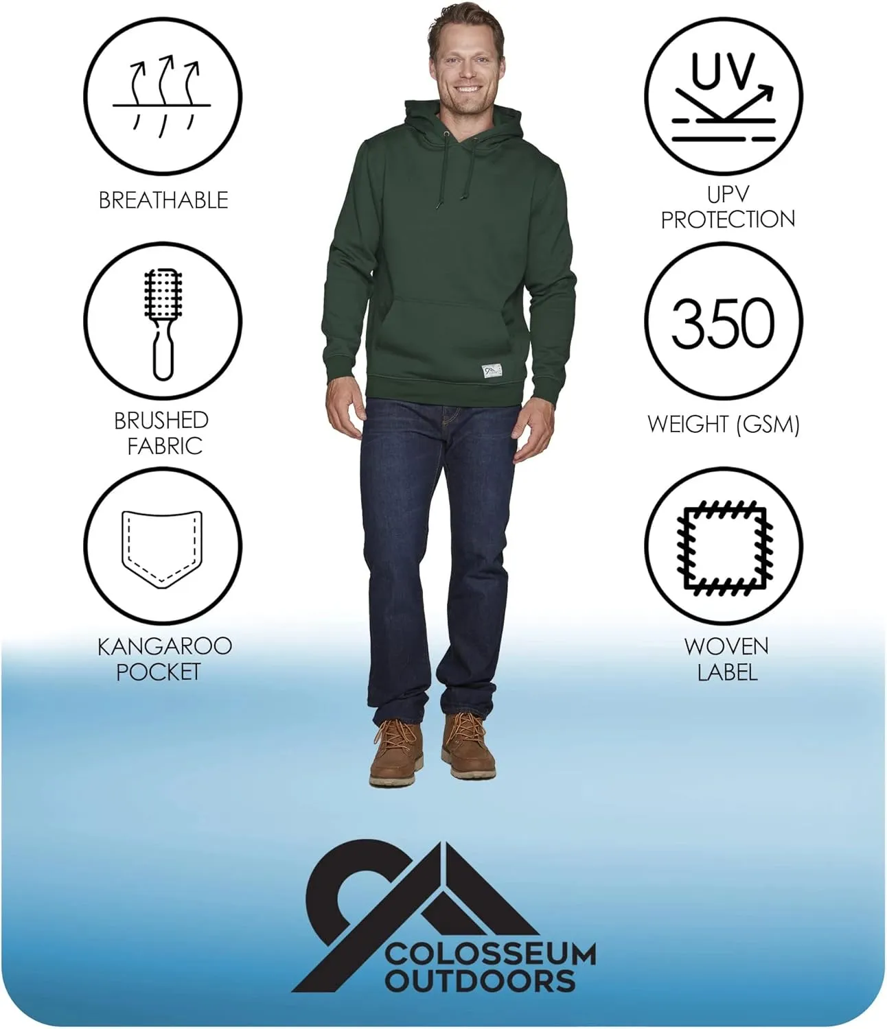 COLOSSEUM Outdoors Men's Brooks Super Heavyweight Workwear Pullover Hoodie