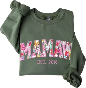 Custom Embroidered Mamaw Sweatshirt, Funny Mamaw Gift, Best Mamaw Ever Pullover, Personalized Mamaw Hoodie, Cozy Grandmother Apparel, Mamaw Birthday Gift, Grandkids Love Mamaw