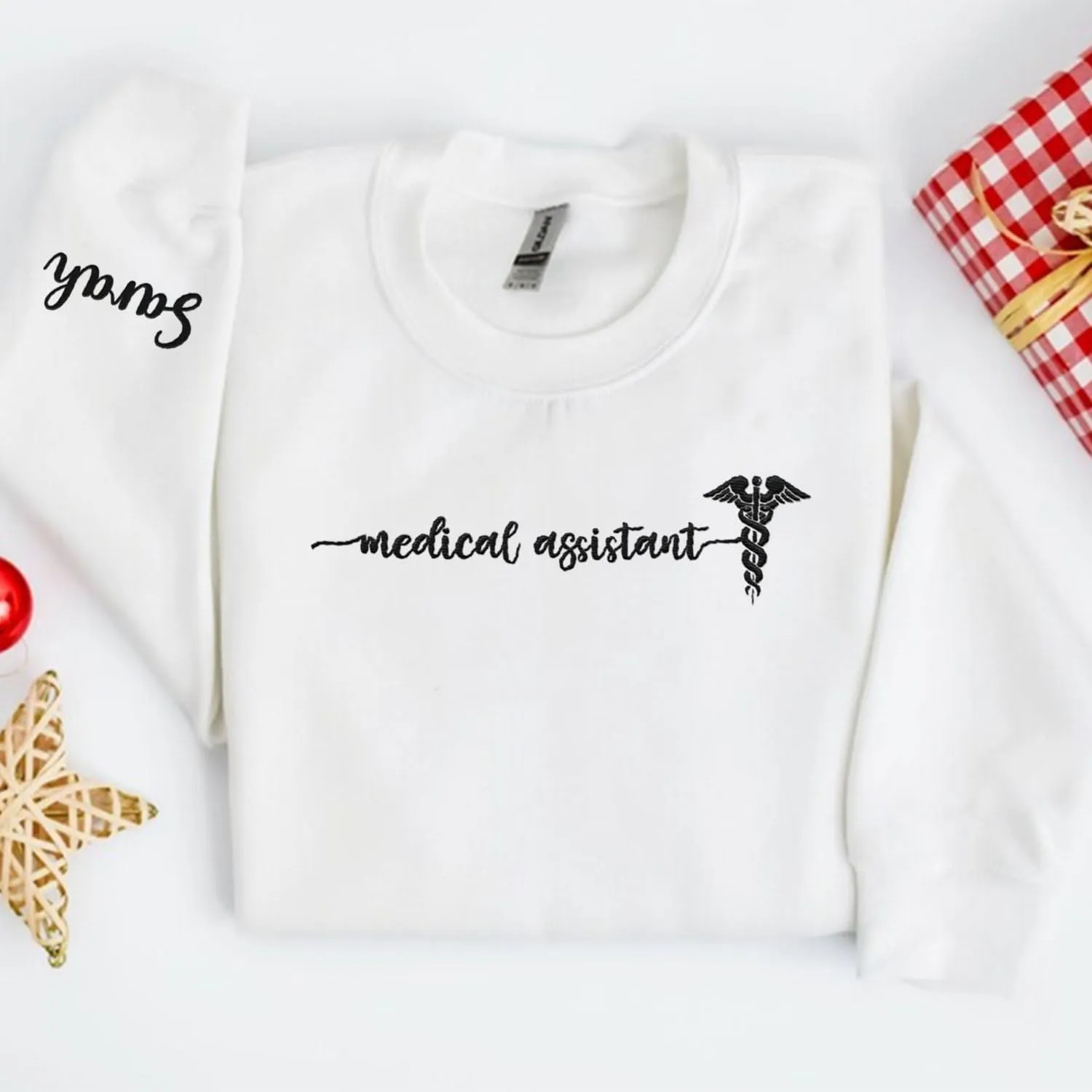 Custom Medical Assistant Embroidered Sweatshirt for Women, MA Nurse Crewneck, Medical Assistant Shirts Gift for Nurse