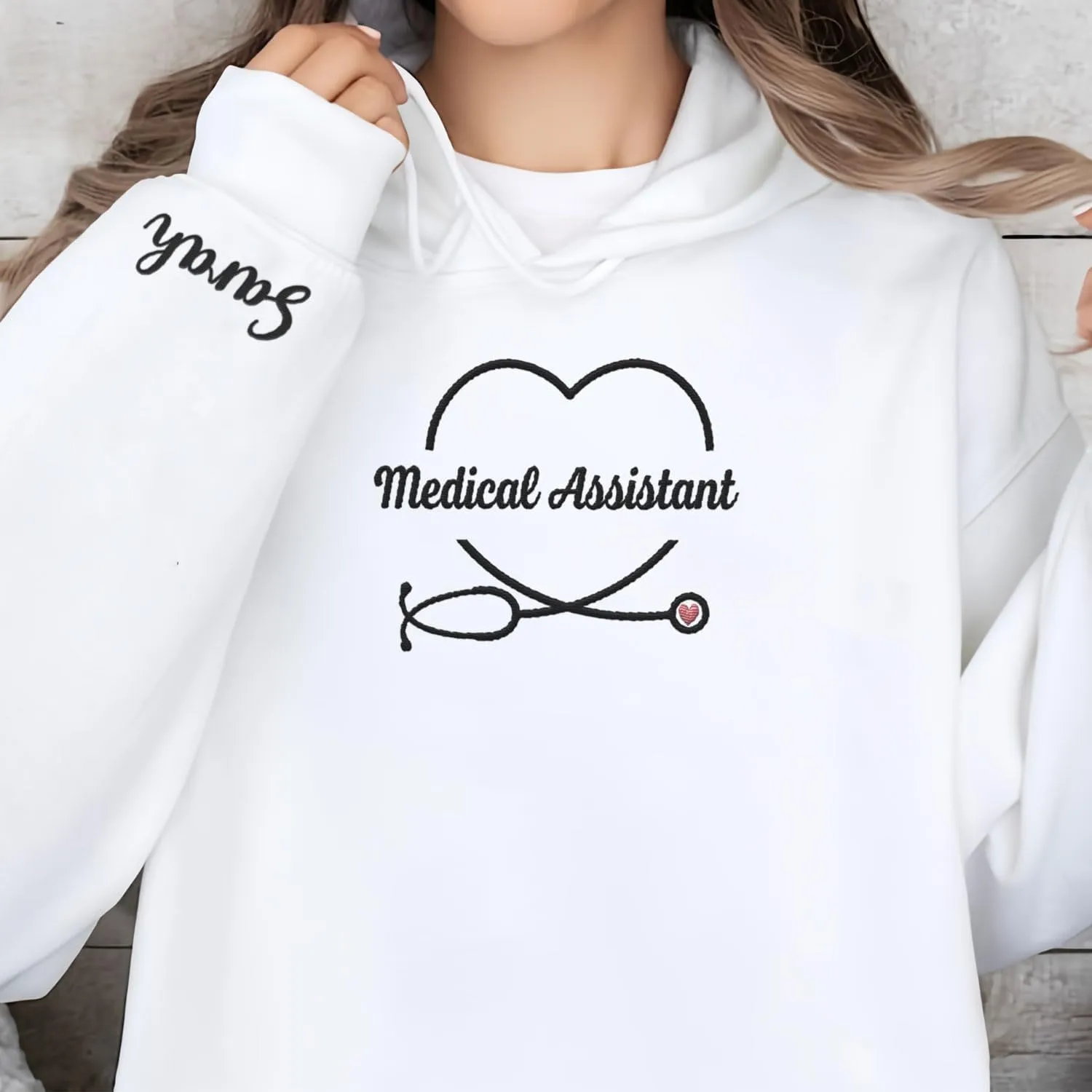 Custom Medical Assistant Embroidered Sweatshirt for Women, MA Nurse Crewneck, Medical Assistant Shirts Gift for Nurse
