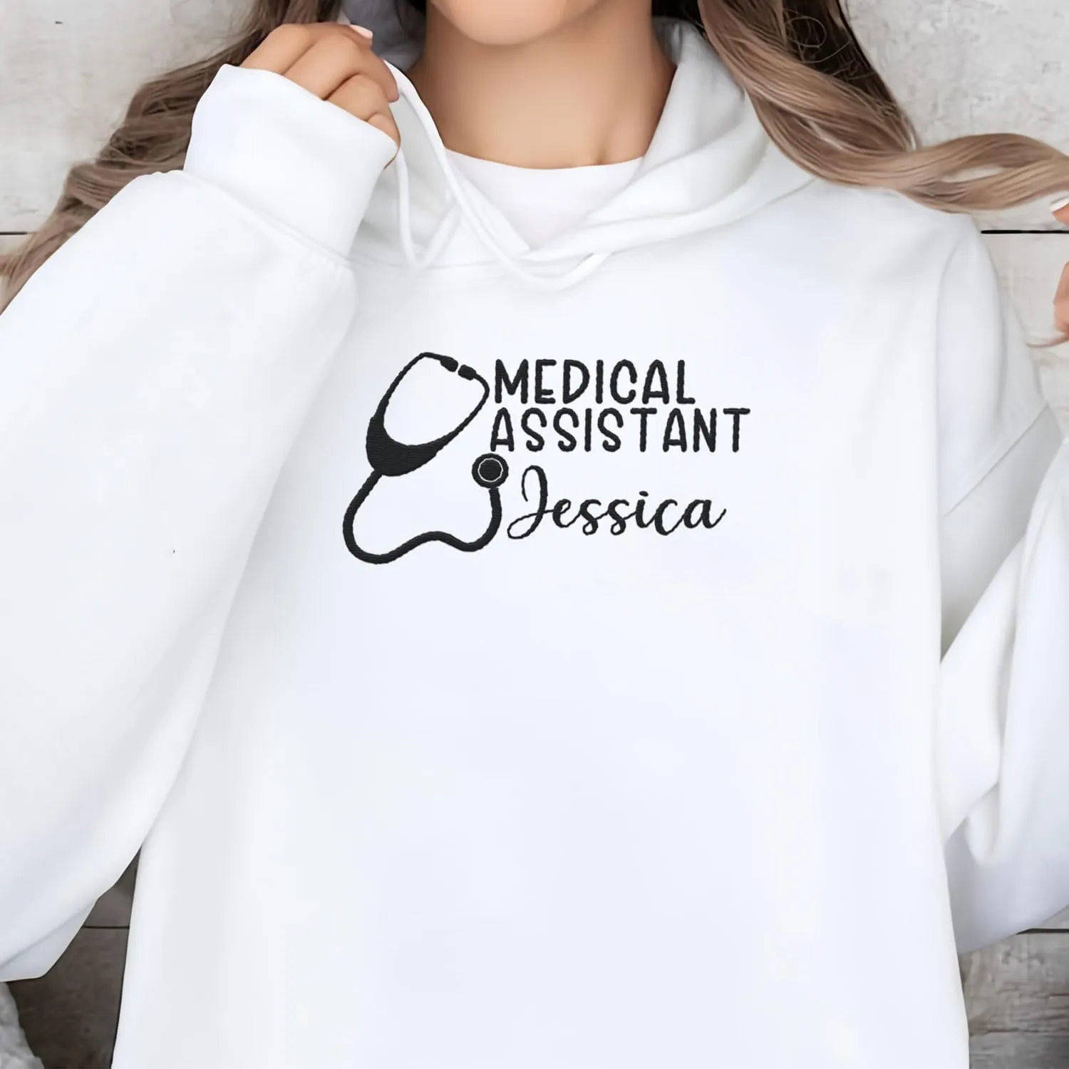 Custom Medical Assistant Embroidered Sweatshirt for Women, MA Nurse Crewneck, Medical Assistant Shirts Gift for Nurse