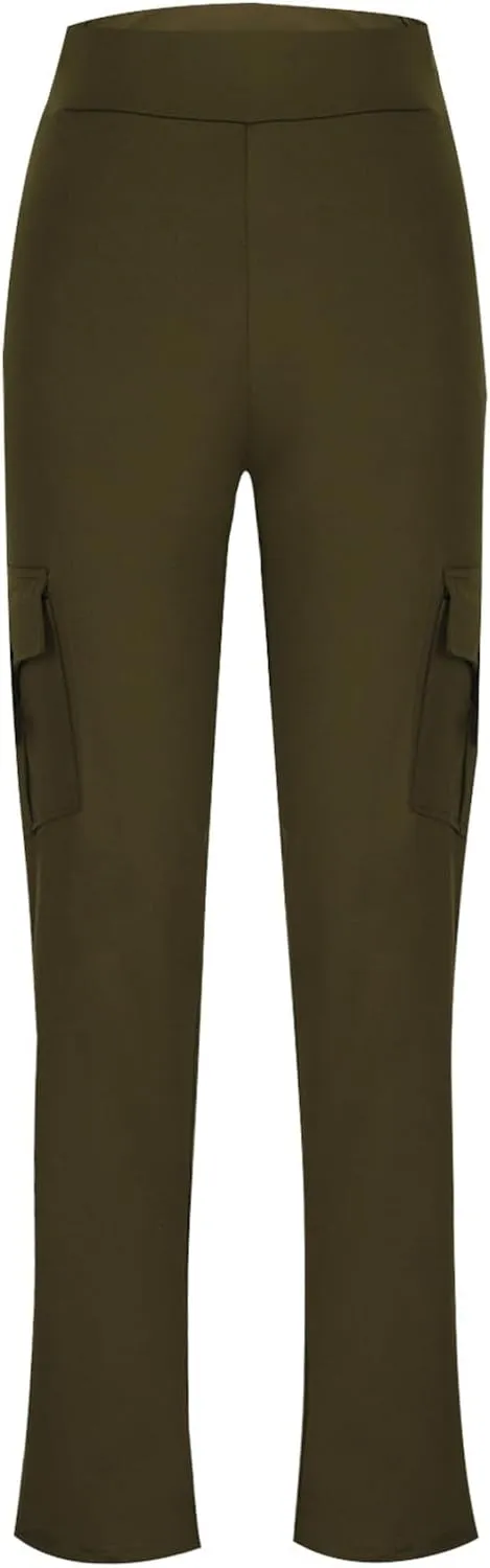 DASAYO Leggings for Women, High Waisted Tummy Control Cargo Leggings, Athletic Workout Yoga Pants with Pockets