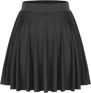 easyforever Flared Mini Skirt for Women Casual Elastic Waistband Pleated Tennis Ruffle Skirts Sportwear