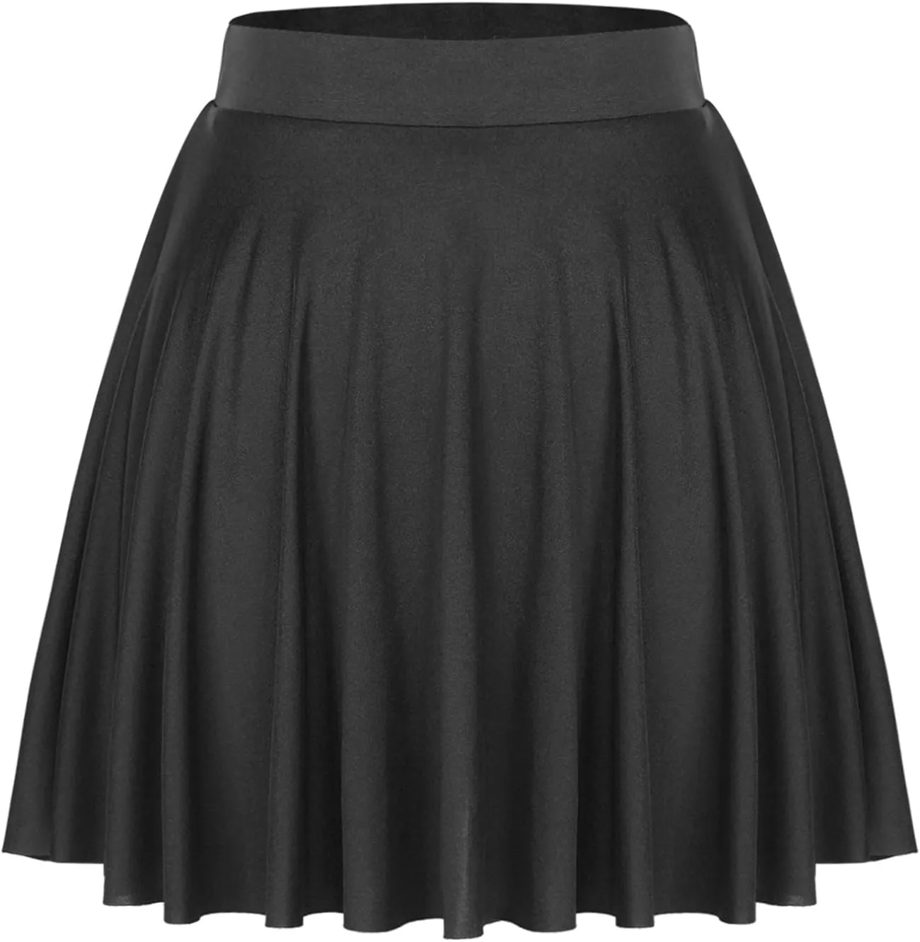 easyforever Flared Mini Skirt for Women Casual Elastic Waistband Pleated Tennis Ruffle Skirts Sportwear