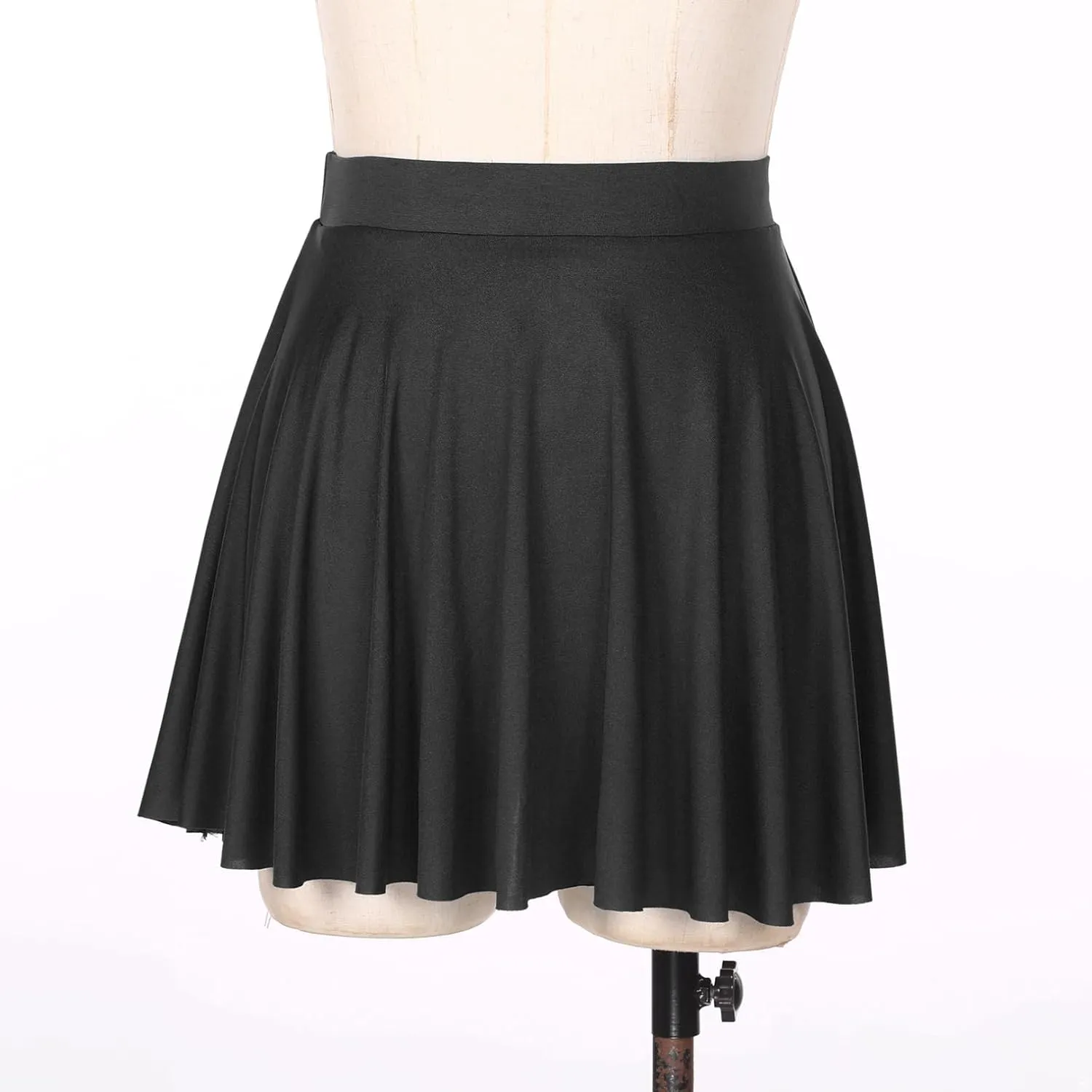 easyforever Flared Mini Skirt for Women Casual Elastic Waistband Pleated Tennis Ruffle Skirts Sportwear