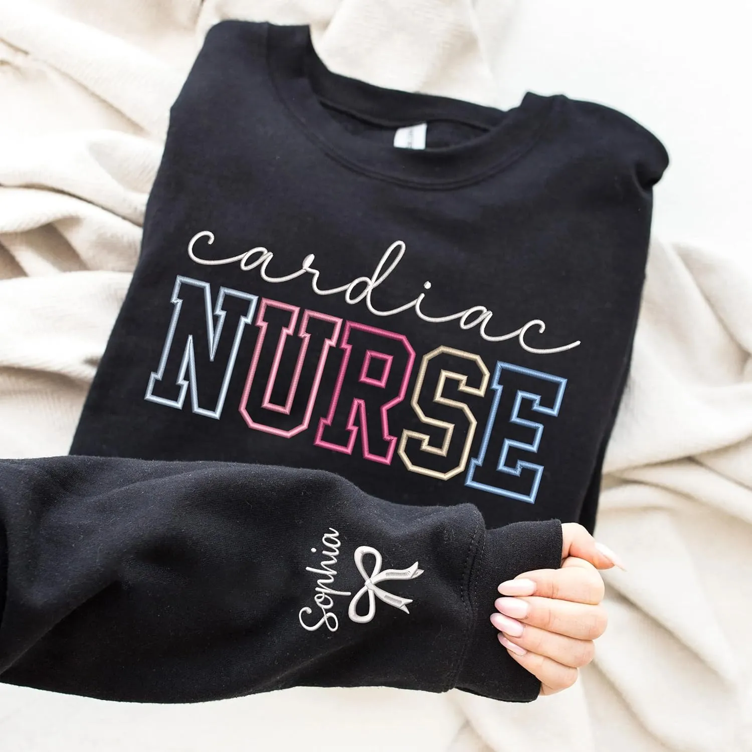 Embroidered Nurse Sweatshirt - Custom Name & Specialty, Nurse Gift, New Nurse, Graduation, Appreciation Gift
