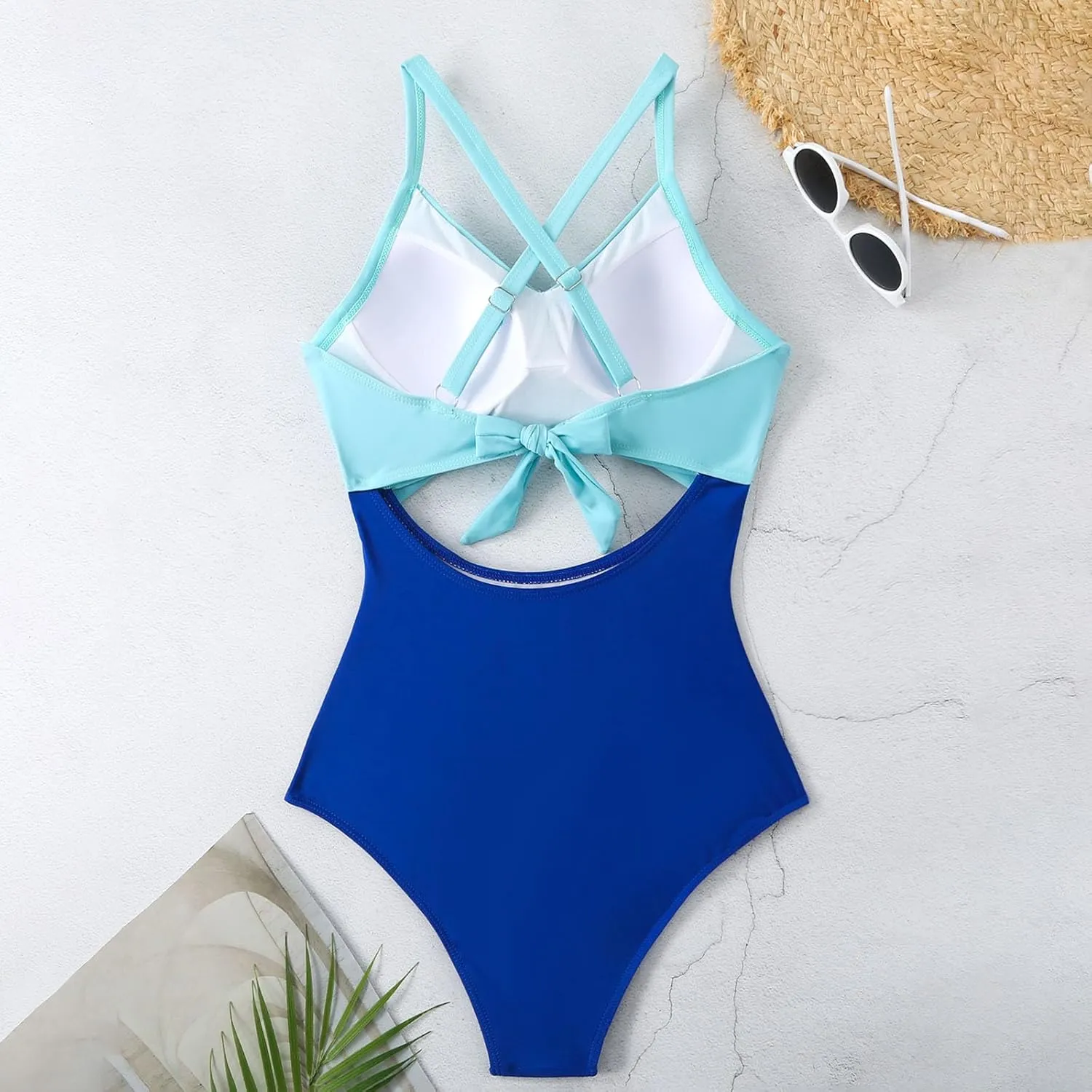 Firzero High Waisted Swimsuits for Women Tummy Control Swimsuits 2024 One Piece Cut Out Ruched Bathing Suit Sexy Swimwear