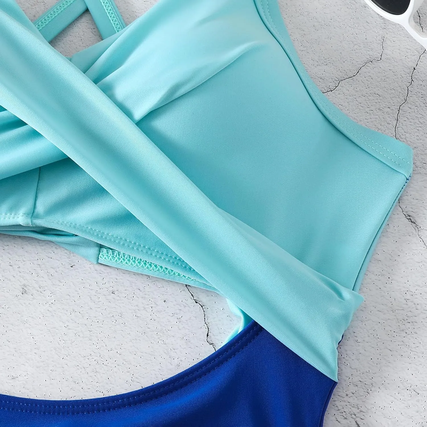 Firzero High Waisted Swimsuits for Women Tummy Control Swimsuits 2024 One Piece Cut Out Ruched Bathing Suit Sexy Swimwear