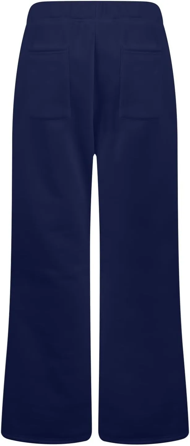 Flare Wide Leg Sweatpants Women Baggy Drawstring Athletic Pants High Waisted Joggers with Pockets Pants Bell Bottoms
