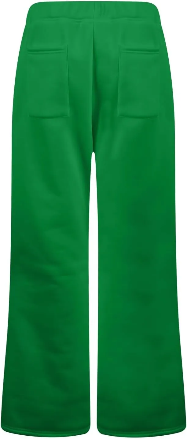 Flare Wide Leg Sweatpants Women Baggy Drawstring Athletic Pants High Waisted Joggers with Pockets Pants Bell Bottoms