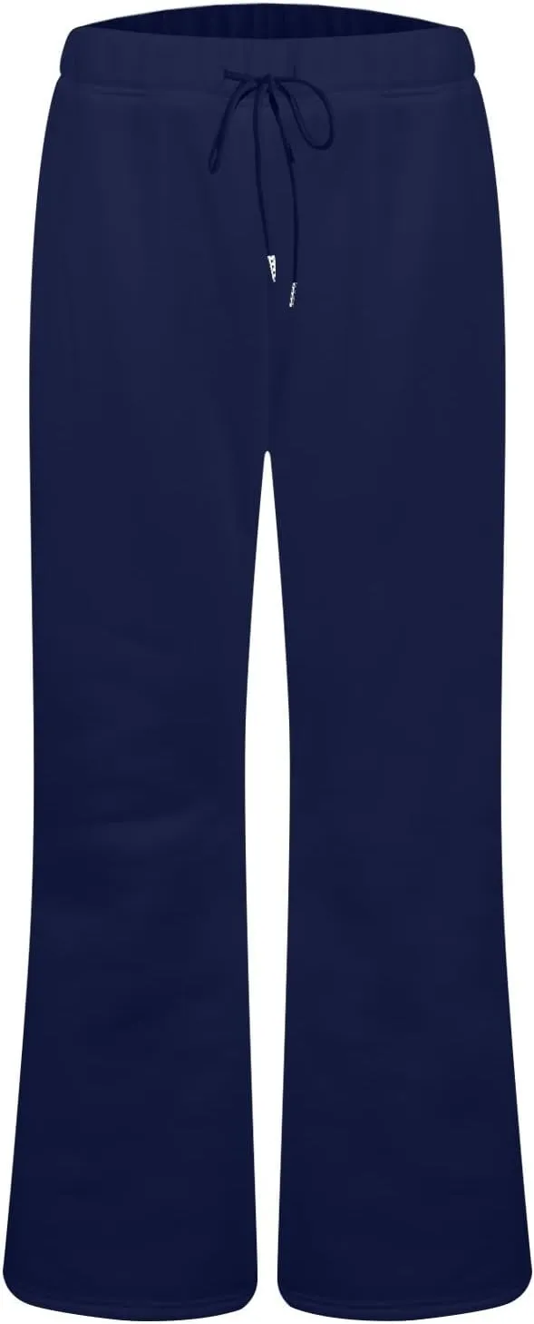 Flare Wide Leg Sweatpants Women Baggy Drawstring Athletic Pants High Waisted Joggers with Pockets Pants Bell Bottoms