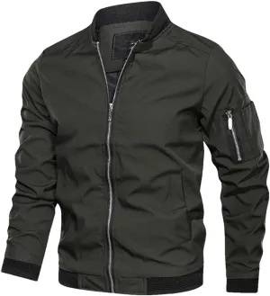 Fnfmrfmr Men's Casual Motorcycle Jacket Lightweight Sportswear Windbreaker Zip Up Coat With Pocket