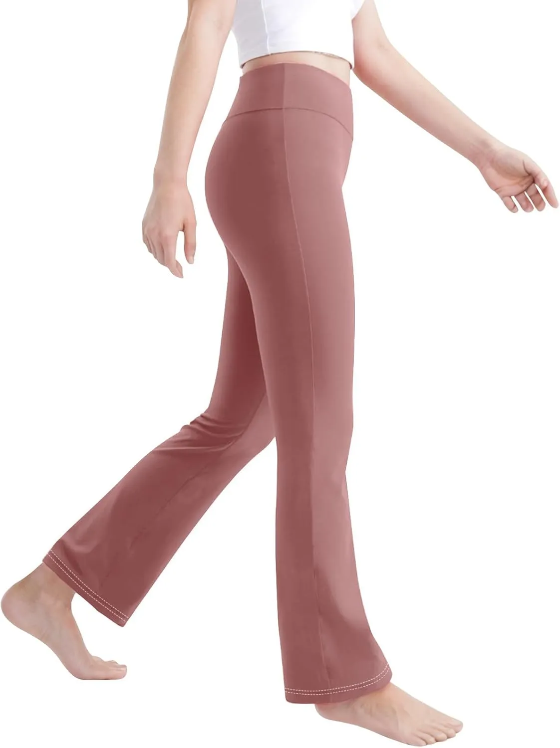 Girl's Bootcut Leggings Kids Stretch High Waisted Flare Yoga Pants Girls Workout Bell Bottoms Leggings Full Length