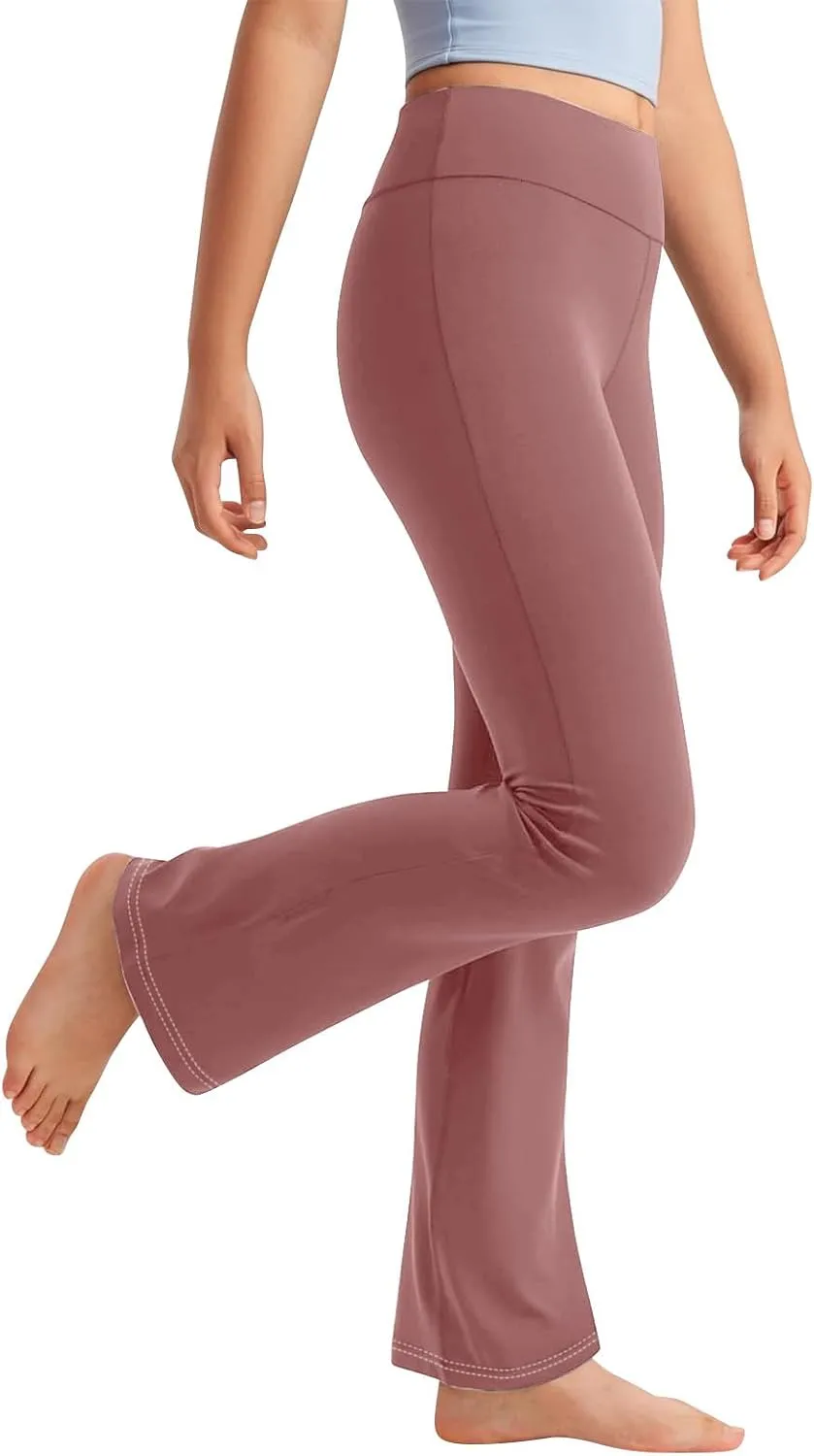 Girl's Bootcut Leggings Kids Stretch High Waisted Flare Yoga Pants Girls Workout Bell Bottoms Leggings Full Length
