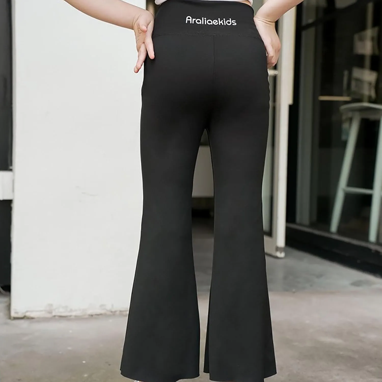 Girls Flare Leggings with Pockets High Waisted Bell Bottoms Yoga Pants Girls Dance Athletic Leggings Stretch Tights