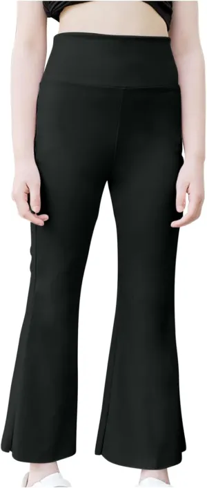 Girls Flare Leggings with Pockets High Waisted Bell Bottoms Yoga Pants Girls Dance Athletic Leggings Stretch Tights