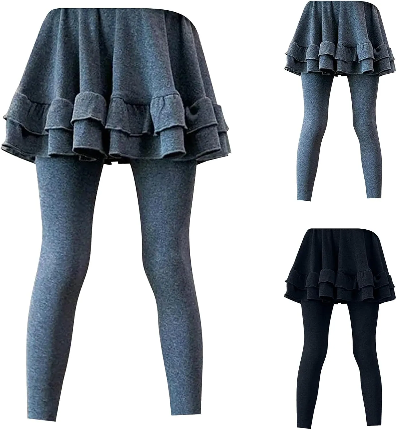 Girls Trendy Leggings with Skirt Kids Stretchy Cotton Ruffle Skirt Pants Leggings Skirts Ruffle Pants Bottoms Clothes