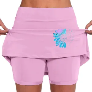 Golf Skirts for Women High Waistd Midi Tennis Skorts with Pockets Tummy Control Stretchy Aline Yoga Skirt with Shorts