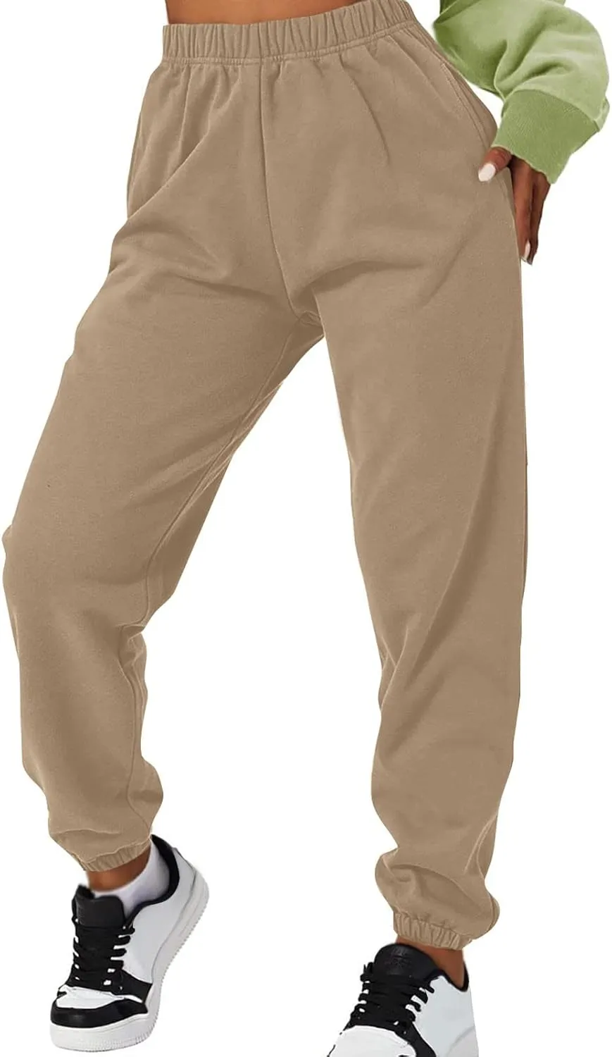 Gumipy Sweat Pants for Womens Plus Size Ultra-Soft Solid Joggers with Pockets Baggy Fleece Lined Lounge Pants Activewear